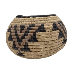 Round Decorative Reed Basket From Botswana - Etsy