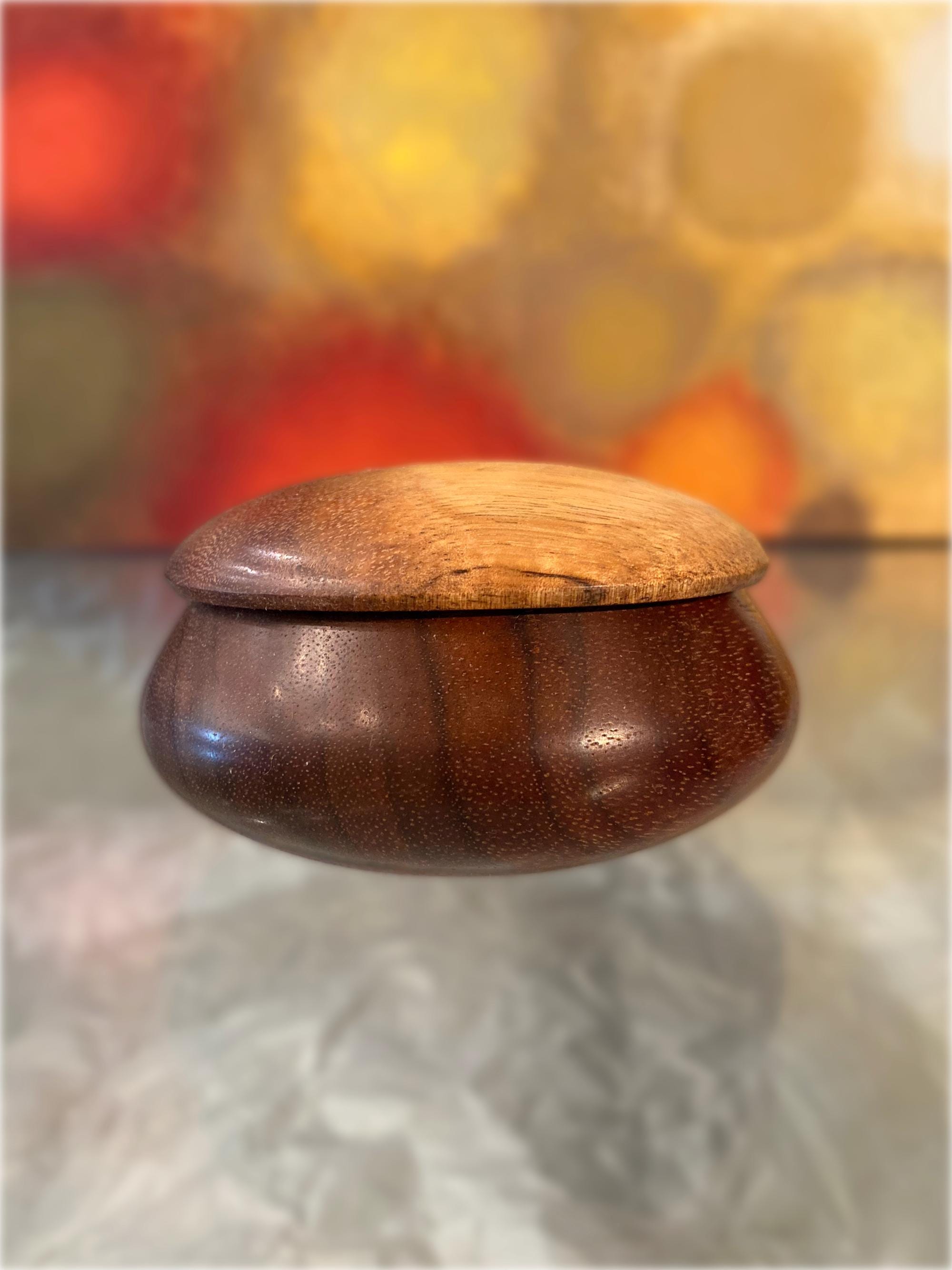 Larry De Luz Signed Koa Wood Bowl With Lid - Etsy