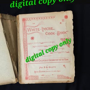 The Original WhiteHouse Cookbook | 1887 Edition | Vintage Cookbook | Antique Cooking Book | Historical Recipes | Collectible Kitchen Book