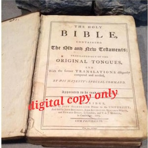 1775 King James Bible | Antique Holy Bible | Rare 18th Century Religious Book | Vintage Scripture | Historical Christian Text | PDF format