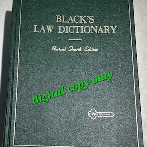 Black&#39;s Law Dictionary, Revised 4th Edition | 1968 Legal Reference Book | Vintage Law Dictionary | Legal Terminology Guide | PDF format