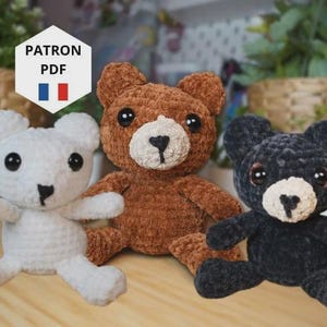 Brown bear black bear polar bear crochet PDF PATTERN amigurumi plush