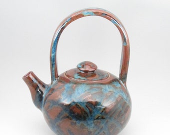 Hand Thrown Teapot, Artisan Teapot, High Fired Teapot, Stoneware Teapot, Pottery Teapot, Family Size, One Quart Teapot, Large Capacity,  TP1