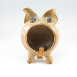 Ceramic Salt Cellar with Spoon, Stoneware Salt Pig with Spoon, Salt Box with Spoon, Pottery Salt Cellar, Kitchen Novelty, Pig4