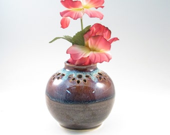 Hand Crafted Vase, Ceramic Vase, Tulipiere Bud Vase, Pottery Vase, Flower Frog Vase, Flower Brick, Wheel Thrown Vase, Stoneware Vase, V3