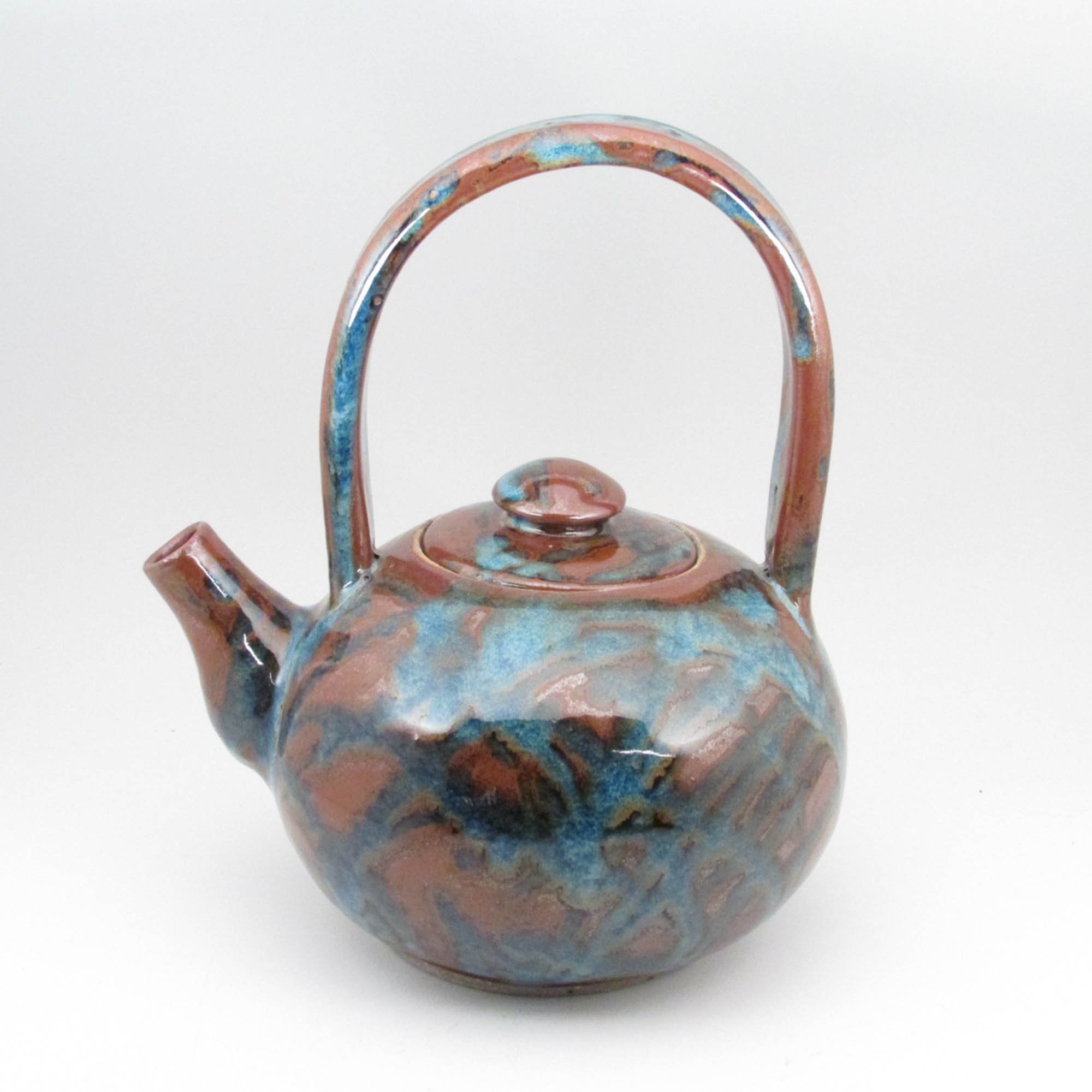 Hand Thrown Side Pour Pottery Tea Pot Stamped MC 