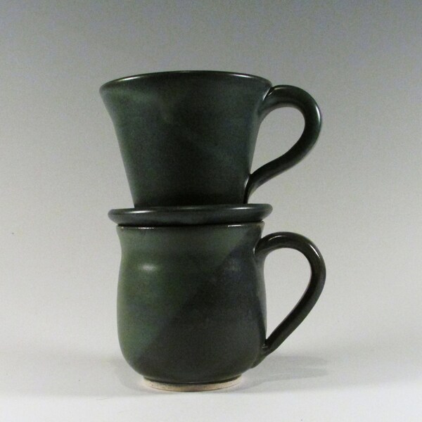 Pour Over Coffee Maker - Ceramic Coffee Cup Brewer -  Blue Green - Stoneware Coffee Dripper Cup - Pottery Coffee Pour Over