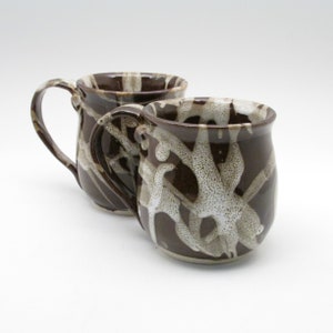 Ceramic Mug Set, 12 Ounce Mug set, Handmade Ceramic Mugs, Brown Coffee Mugs, Brown Stoneware Mugs, Pottery Mug, Wheel Thrown Mug, M40S