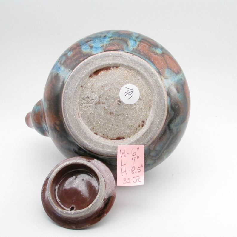 Hand Thrown Teapot, Artisan Teapot, High Fired Teapot, Stoneware Teapot, Pottery Teapot, Family Size, One Quart Teapot, Large Capacity, TP1 image 6