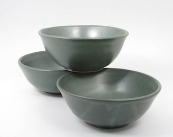 Ceramic Prep Bowls, Cooking Bowls, Utility Bowls, Stoneware Bowls, Small Bowl Set, Blue Green Bowls, Pottery Bowl Set, Nested Bowls, BS3