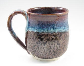 Blue Stoneware Mug, Mug 10 ounce, Hand Crafted Mug, Handmade Ceramic Mug, Coffee Mug, Stoneware Mug, Pottery Mug, Wheel Thrown Mug, M044