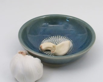 Ginger Grater, Blue Ceramic Grater, Garlic Grater, Stoneware Grater, Garlic Dipping Dish, Stoneware Grating Dish, GR13