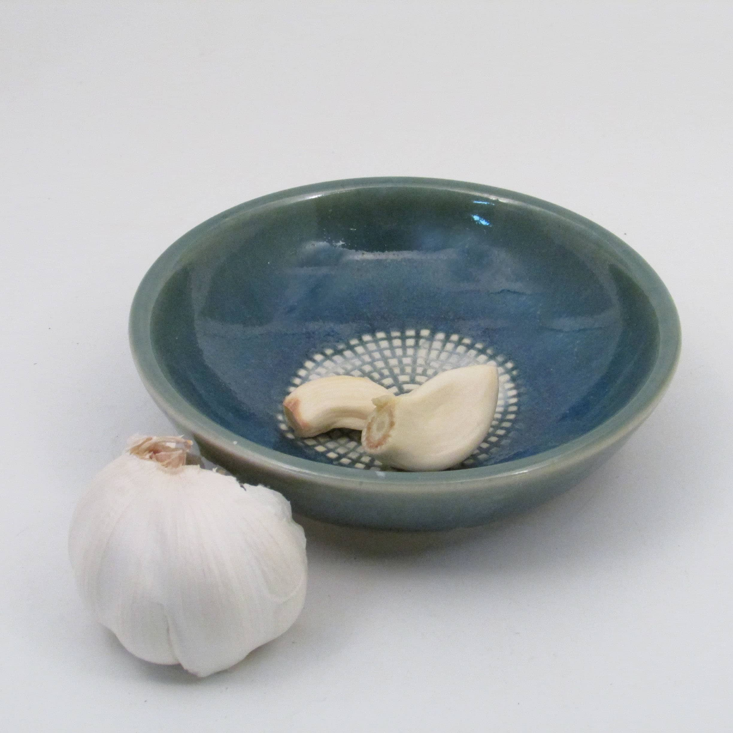 Garlic Grater Dish Garlic and Oil Dipping Bowl Blue and -  Israel