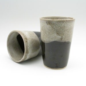 Wheel Thrown Stoneware Tumbler, High Fired Pottery Iced Tea Glasses TB8,9