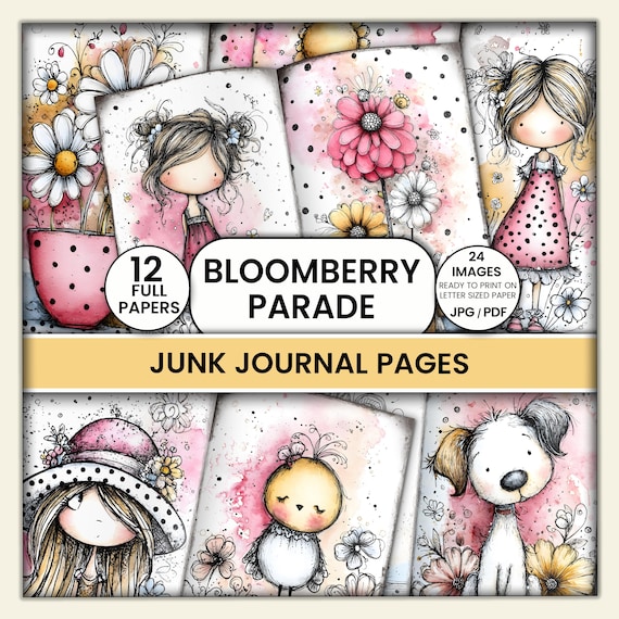 ジャンクジャーナル Junk Journal お花と女の子 気まぐれなジャンク