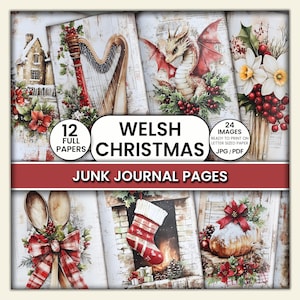 Welsh Christmas Junk Journal Pages – Cozy Welsh Heritage Printable Papers