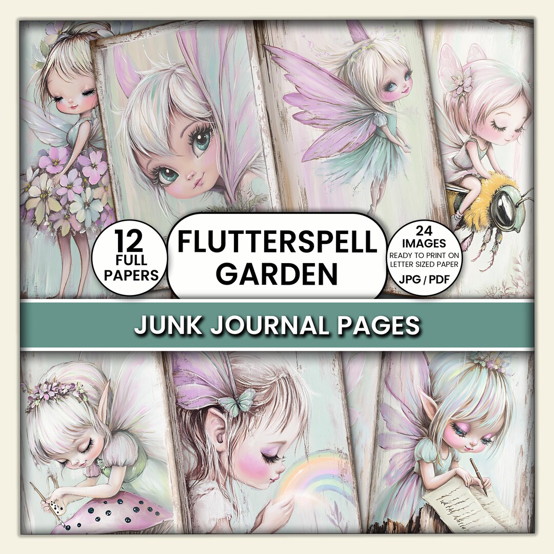 Garden Fairies Junk Journal Papers - Fairy Printable Pages, Art ...
