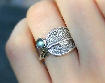 Sage and Labradorite...Engagement Ring, Wedding Band, Promise Ring