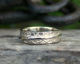 Sage Leaf Band in 14 Karat Solid Gold, Wedding Band, Promise Ring, Unisex Ring