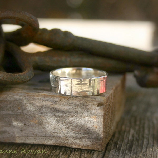 Birch Bark Ring... Wedding Band, Promise Ring, Hand Fasting