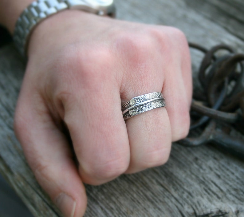 Sage Leaf Ring Unisex Design Wedding Band for Men or Women Etsy