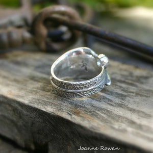 Sage and Moonstone...Sage Leaf Ring with Rainbow Moonstone...Engagement Ring Wedding Band Promise Ring image 6