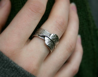 Salbei Blatt Ring...Verlobungsring Ehering Versprechen Ring, Unisex
