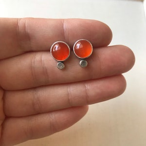 Punchy studs carnelian and sterling earrings image 3