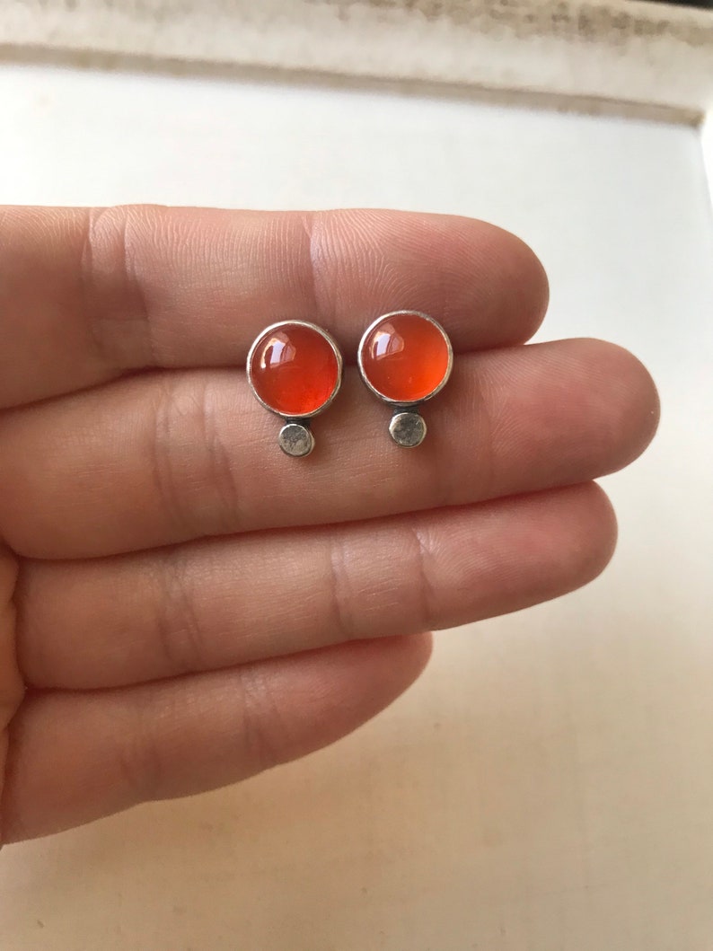 Punchy studs carnelian and sterling earrings image 3