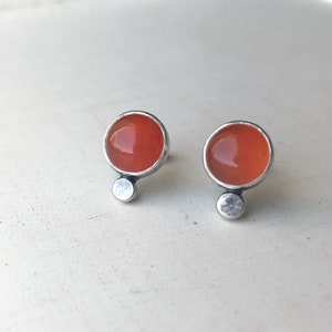 Punchy studs carnelian and sterling earrings image 2