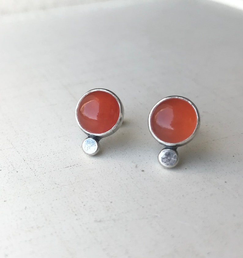 Punchy studs carnelian and sterling earrings image 2