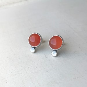 Punchy studs carnelian and sterling earrings image 1