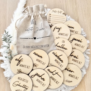 Baby Meilensteinkarten,Meilensteinkarten aus Holz,Baby Geschenk, Geschenk zur Geburt, Babys erstes Jahr,Geschenk Babyparty,Meilensteinset