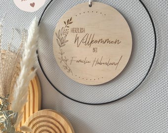 Personalisiertes Türschild, Familien Türschild,Familienschild, Türkranz, Haustürschild personalisiert, Willkommensschild, Namensschild