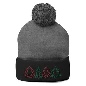 Cozy Pom-Pom Knit Cap, Winter Beanie, Holiday Gift for Family and Friends, Embroidered Cap for Christmas, Outdoor Activities
