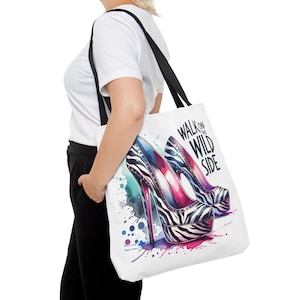 Sac fourre-tout - Wild Zebra Stiletto Adventure, Walk on the Wild Side, accessoire de mode, sac à main tendance, fourre-tout à imprimé animal, sac à main élégant