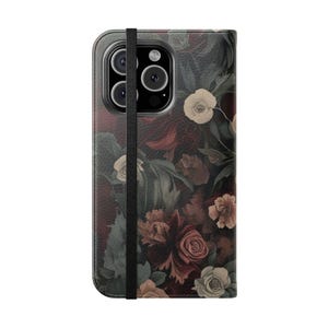 Elegant Floral Flip Case for iPhone, Samsung Galaxy Smartphone Wallet Cover, Stylish Floral Protection, Gift for Her, Unique Phone Accessory
