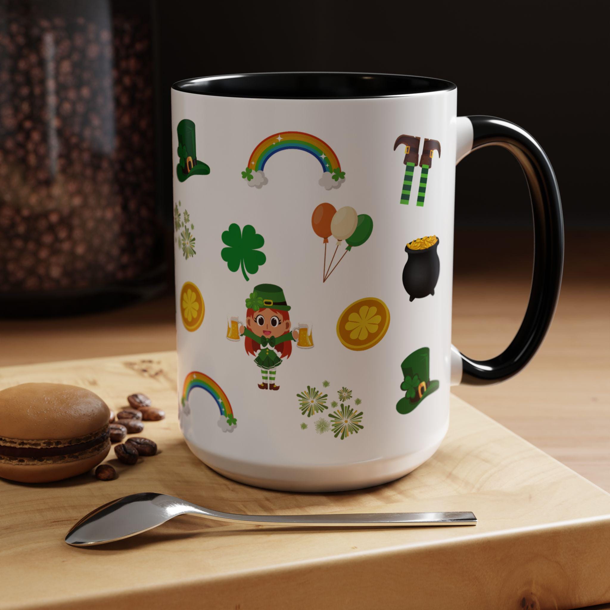 TODOLIA Tazza Feckin Eejit 325ml | Tazza Caffè Irlandese Con Trifoglio | Regalo Umoristico San Patrizio