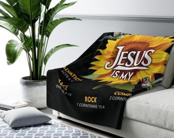 Christian Sherpa Fleece Blanket: Jesus Is My Everything, Bible Verses