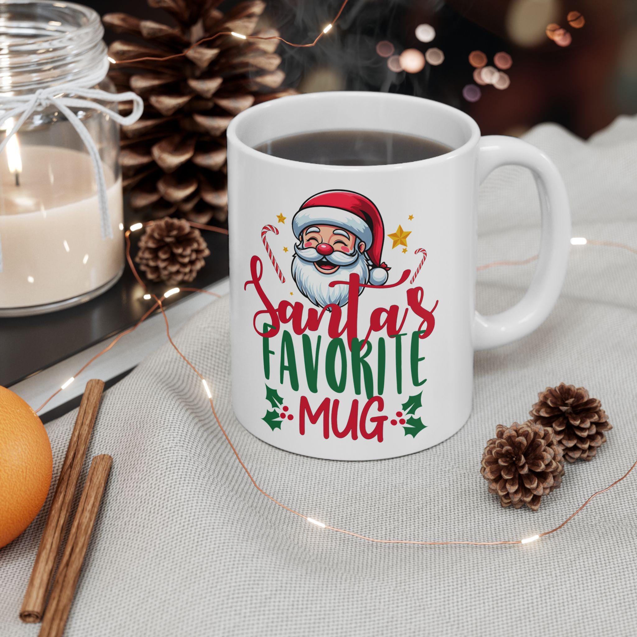 Santa's Favorite Coffee Mug Christmas Mug Holiday Tea Cup, Christmas Gift Idea for Family Friends Co-worker