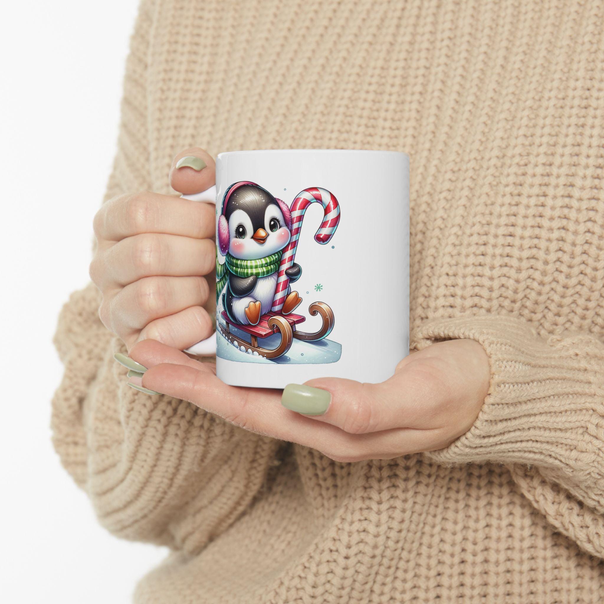 Tazza in ceramica fatta a mano con elementi natalizi 3D per bambini - Mini tazza natalizia da regalo, regalo di Natale fatto a mano per bambini - Italia