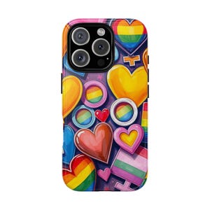 Rainbow Heart Pride Phone Case: Vibrant LGBTQ+ Ally Gift