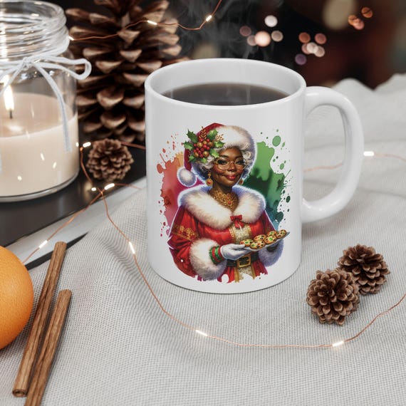 african american santa coffee mug Black Santa Accent Mug  Inclusive Christmas