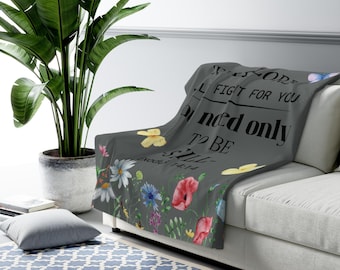 Christian Blanket The Lord Will Fight For You, Religious Sherpa Fleece Bedding, Bible Verse Scriptural Throw Home Decor, Exodus 14:14
