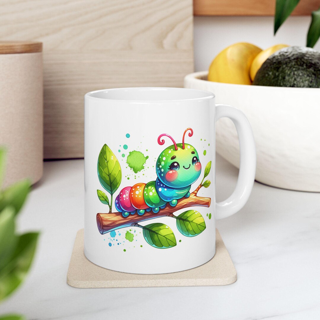 Colorful Caterpillar Ceramic Coffee Mug, Nature Lover Gift - Etsy