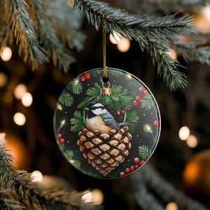 Black Capped Chickadee Ornament, Cozy Bird Christmas Decoration, Winter Home Decor, Unique Gift for Nature Lovers, Holiday Keepsake