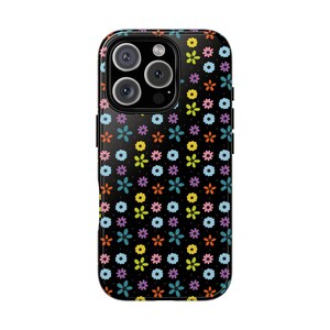 Glossy Flower Pattern Phone Case, Floral iPhone Cover, Tough Case Smartphone Protector, Gift for Her, Summer Vibes, Stylish Design