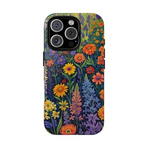 Glossy Floral Phone Case, Flower Protective Cell Phone Case, iPhone Tough Case, Spring Gift for Her, Nature Lover Mobile Phone Accessory