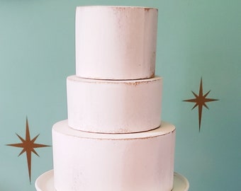 Fake Semi Naked Cake Three Tiers. Shabby Chic, Farmhouse Cake Decor. Perfect for Photography Props, Wedding, Home and Bakery Decor