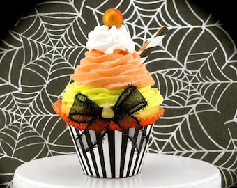 Fake Cupcake "Candy Corn Collection" 12 Legs Original Design Can Be Business Card Holder